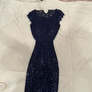Navy blue homecoming dress, size 1, worn once.